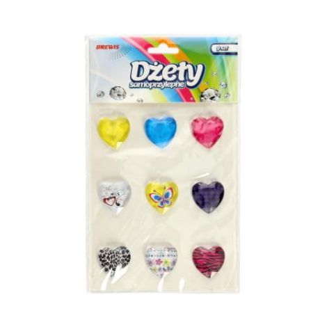 Dżety samoprzylepne Brewis Serca, 9szt